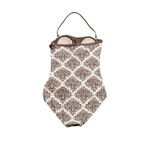 Tommy Bahama Swimsuit Halter One Piece Floral Ruched Stretch Beach Women's Sz 4 - Picture 2 of 4